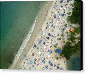 Scenic View Of A Crowded Beach - Canvas Print