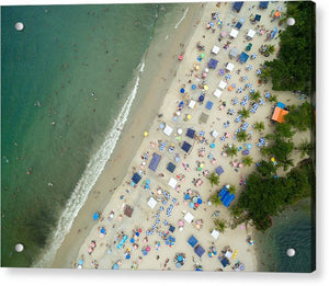 Scenic View Of A Crowded Beach - Acrylic Print