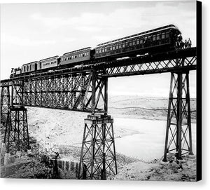 Scenic View - Train On Bridge - Canvas Print