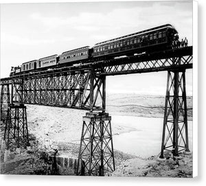 Scenic View - Train On Bridge - Canvas Print