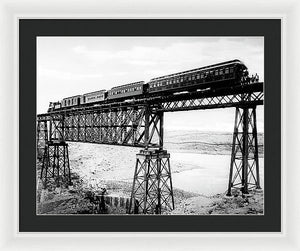 Scenic View - Train On Bridge - Framed Print