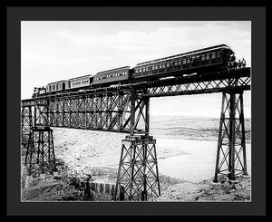 Scenic View - Train On Bridge - Framed Print