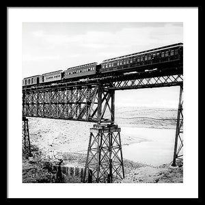 Scenic View - Train On Bridge - Framed Print