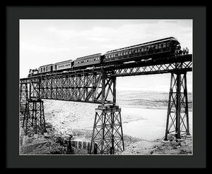 Scenic View - Train On Bridge - Framed Print