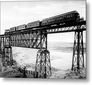 Scenic View - Train On Bridge - Metal Print