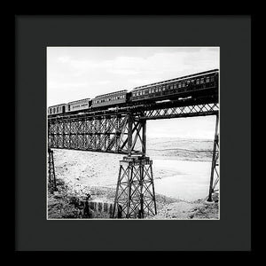 Scenic View - Train On Bridge - Framed Print