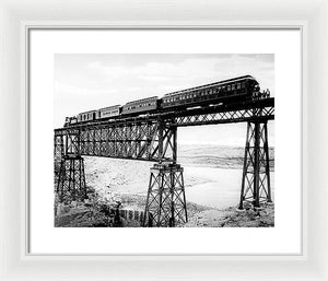 Scenic View - Train On Bridge - Framed Print