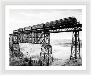 Scenic View - Train On Bridge - Framed Print