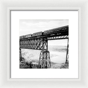 Scenic View - Train On Bridge - Framed Print