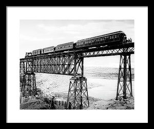 Scenic View - Train On Bridge - Framed Print