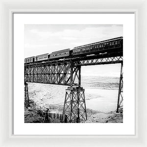 Scenic View - Train On Bridge - Framed Print