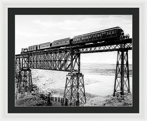 Scenic View - Train On Bridge - Framed Print