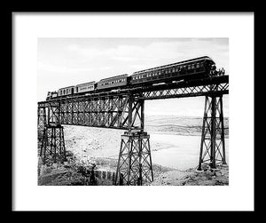 Scenic View - Train On Bridge - Framed Print