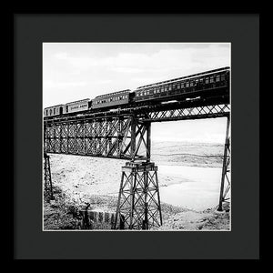 Scenic View - Train On Bridge - Framed Print