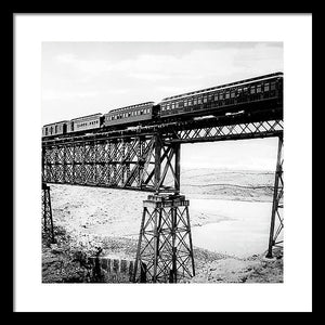 Scenic View - Train On Bridge - Framed Print