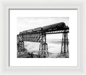 Scenic View - Train On Bridge - Framed Print