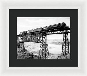 Scenic View - Train On Bridge - Framed Print