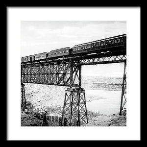 Scenic View - Train On Bridge - Framed Print