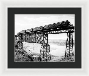 Scenic View - Train On Bridge - Framed Print