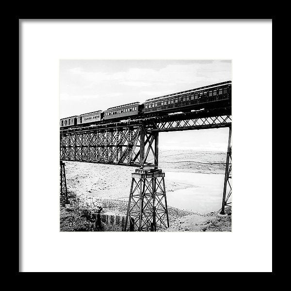 Scenic View - Train On Bridge - Framed Print