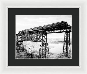 Scenic View - Train On Bridge - Framed Print