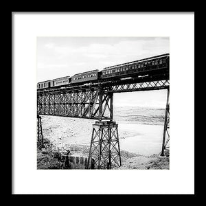 Scenic View - Train On Bridge - Framed Print