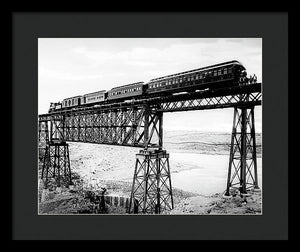 Scenic View - Train On Bridge - Framed Print