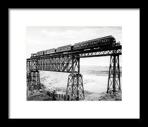 Scenic View - Train On Bridge - Framed Print