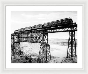 Scenic View - Train On Bridge - Framed Print