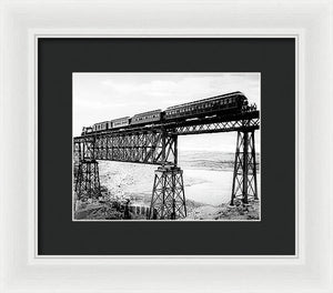 Scenic View - Train On Bridge - Framed Print