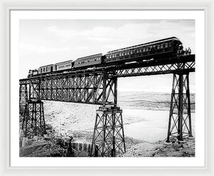 Scenic View - Train On Bridge - Framed Print