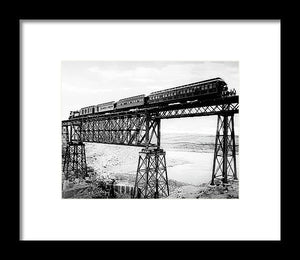 Scenic View - Train On Bridge - Framed Print