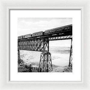 Scenic View - Train On Bridge - Framed Print