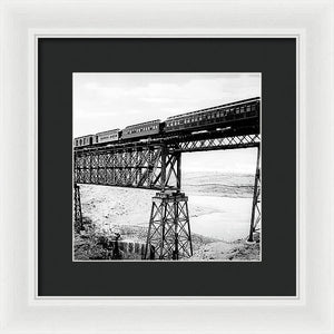 Scenic View - Train On Bridge - Framed Print