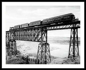 Scenic View - Train On Bridge - Framed Print