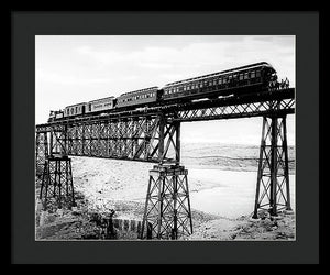 Scenic View - Train On Bridge - Framed Print