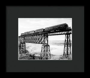 Scenic View - Train On Bridge - Framed Print