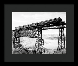 Scenic View - Train On Bridge - Framed Print