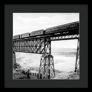 Scenic View - Train On Bridge - Framed Print