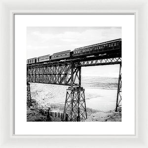 Scenic View - Train On Bridge - Framed Print