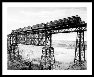 Scenic View - Train On Bridge - Framed Print