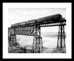 Scenic View - Train On Bridge - Framed Print