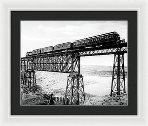 Scenic View - Train On Bridge - Framed Print