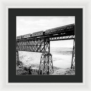 Scenic View - Train On Bridge - Framed Print