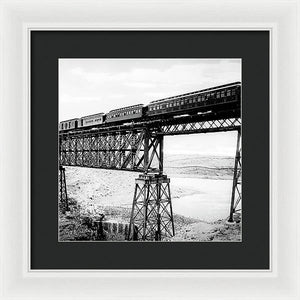 Scenic View - Train On Bridge - Framed Print