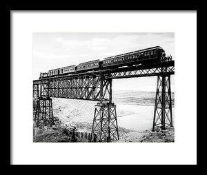 Scenic View - Train On Bridge - Framed Print