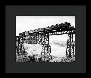 Scenic View - Train On Bridge - Framed Print