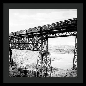 Scenic View - Train On Bridge - Framed Print