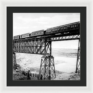 Scenic View - Train On Bridge - Framed Print