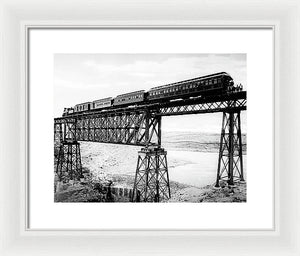 Scenic View - Train On Bridge - Framed Print